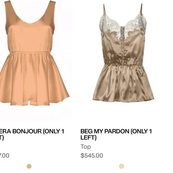 Rosamosario 100% Silk Satin and Chantilly French Lace Camisole Nude and Blue - Picture 12 of 17